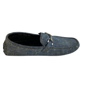 Donald J Pliner Driving Moccasins  Horse Bit Hardware 10.5 Mens Shoes Denim Blue